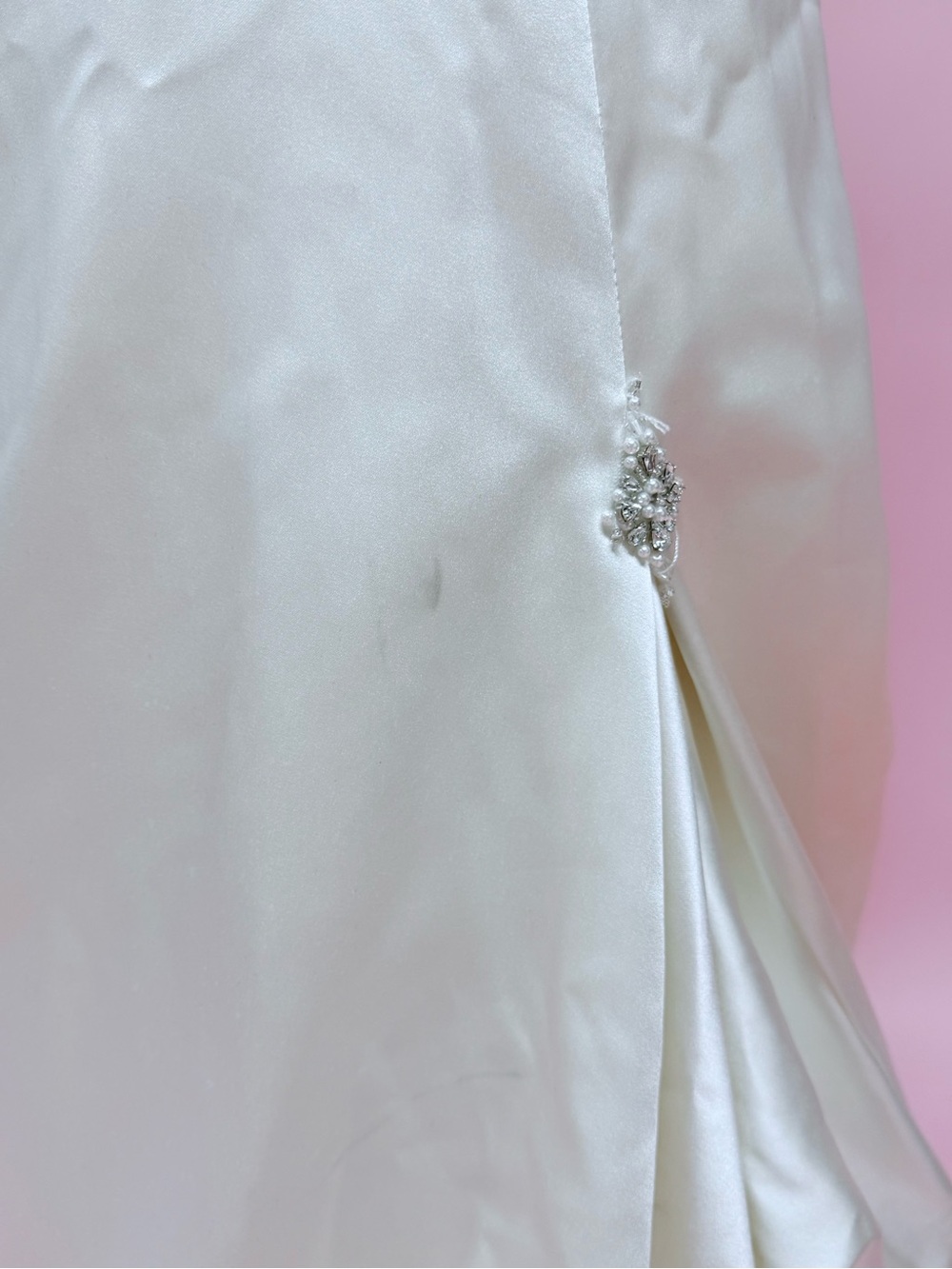 Ella Strapless Champagne Satin Bridal Gown - Picture 9 of 10
